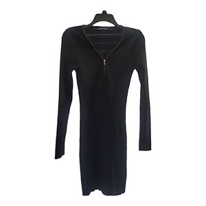 Love @ First Sight Ribbed Knit Sweater Dress Black Size L